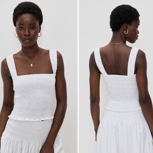 Madewell Poplin Smocked Tank Size Medium NWT